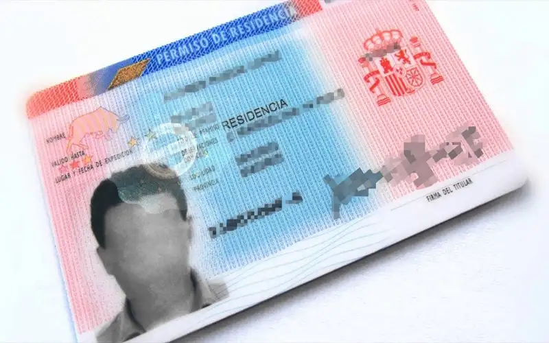 Old-style Spanish residency card